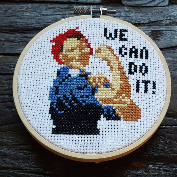 We Can Do It! Cross Stich via Etsy, $15.61